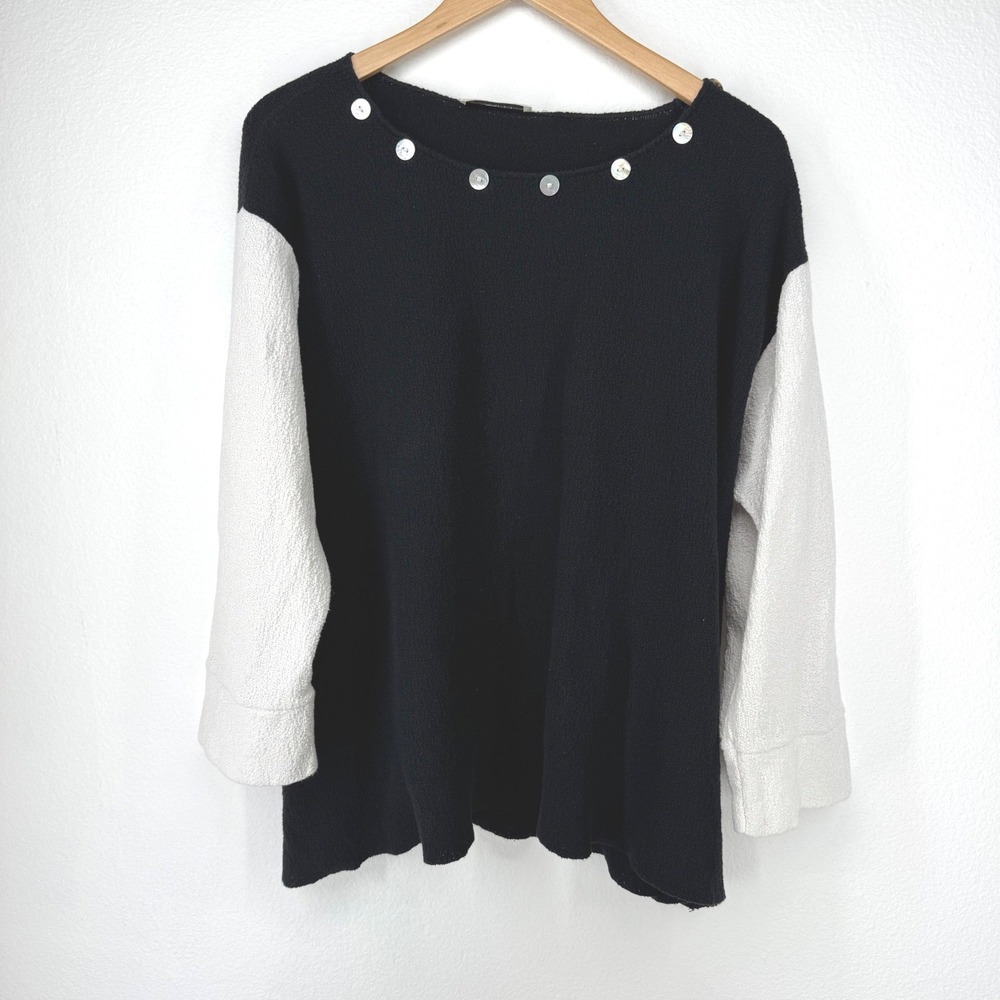 Vintage Margaret Winters Womens Colorblock Knit Sweater‎ 1X Stretch Raglan Tunic